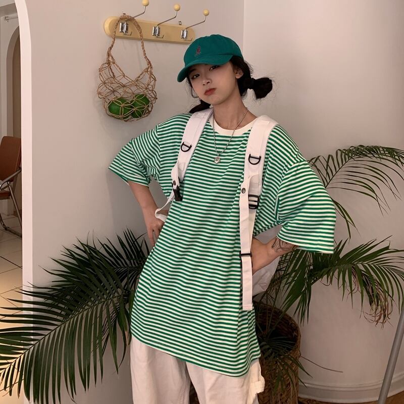 サマールーズTシャツ カジュアルストライプ かわいい 夏物 ケッペル34726534477