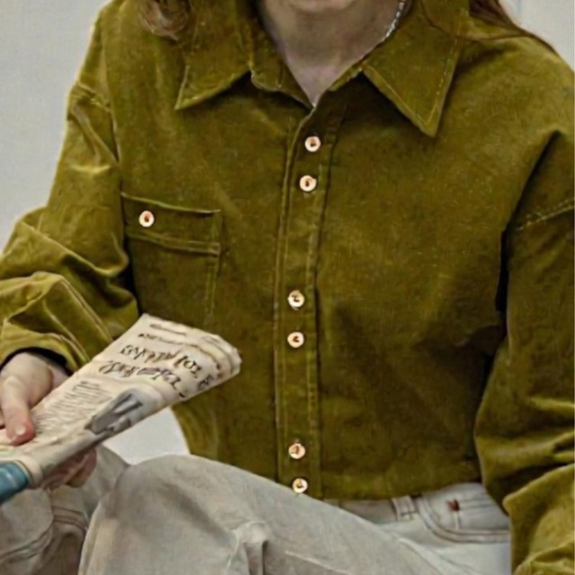 ボタンフロントカラー シャツ   F0024