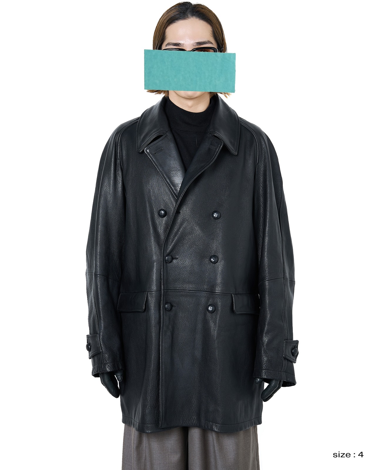 refomed "CCU LEATHER FORMAN COAT"〔BLACK〕"