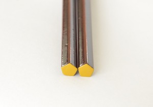 五角塗り箸【木曽春慶】yellow 22cm