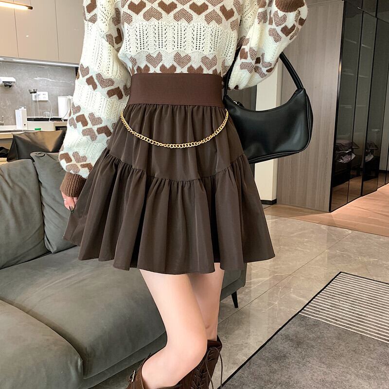 Aラインスカート ウィンターセーター ウェストプリーツショート 冬物 1号婦人17634657064