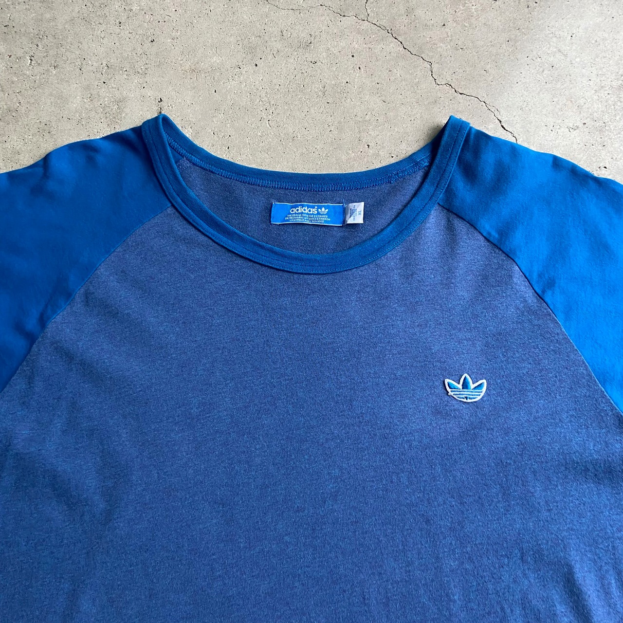 adidas アディダス ワンポイントロゴ ラグランTシャツ メンズXL 古着 