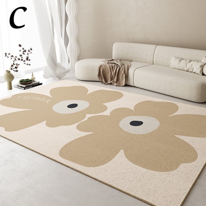 □モーイ□カーペットNo.03 ラグ 200×300 お花モチーフ エレガント