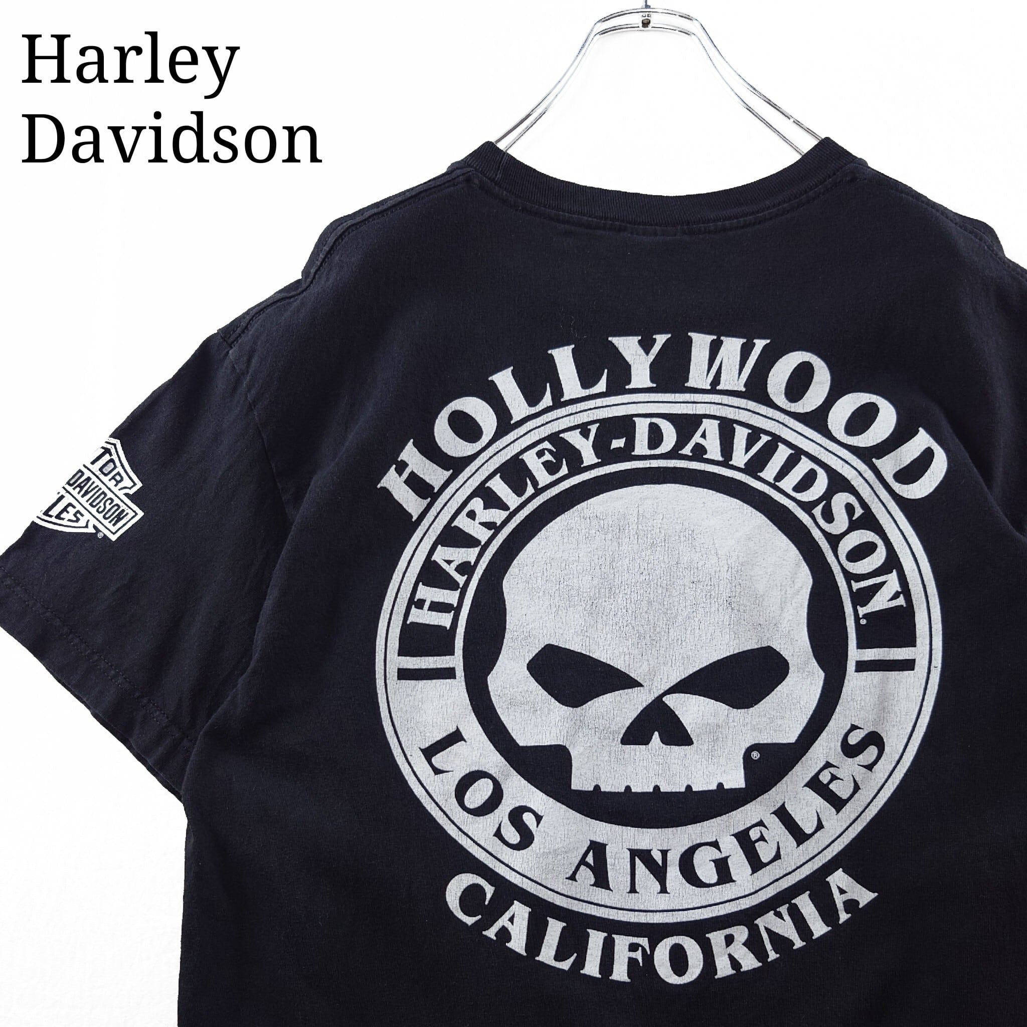 ドクロ】Harley Davidson ハーレーダビッドソン スカルTシャツ