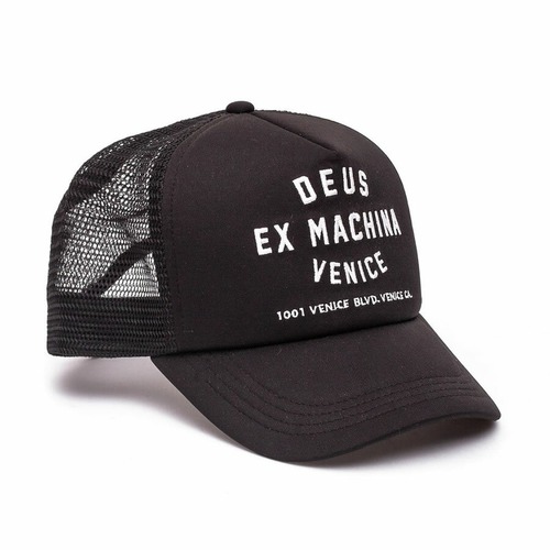 Deus ex Machina (デウスエクスマキナ) VENICE ADDRESS TRUCKER BLACK DMA47620 キャップ ブラック