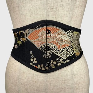 着物コルセット（舞扇・黒留袖より制作）Kimono Corset (Dancing fan・Made of Kurotomesode-Kimono)