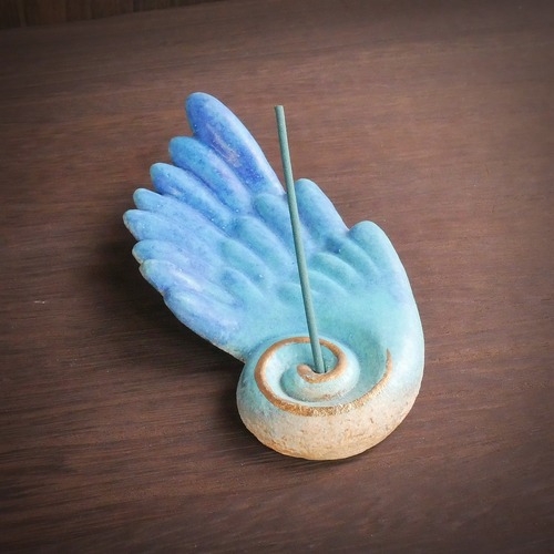 青色の大きな翼 お香立て no.28