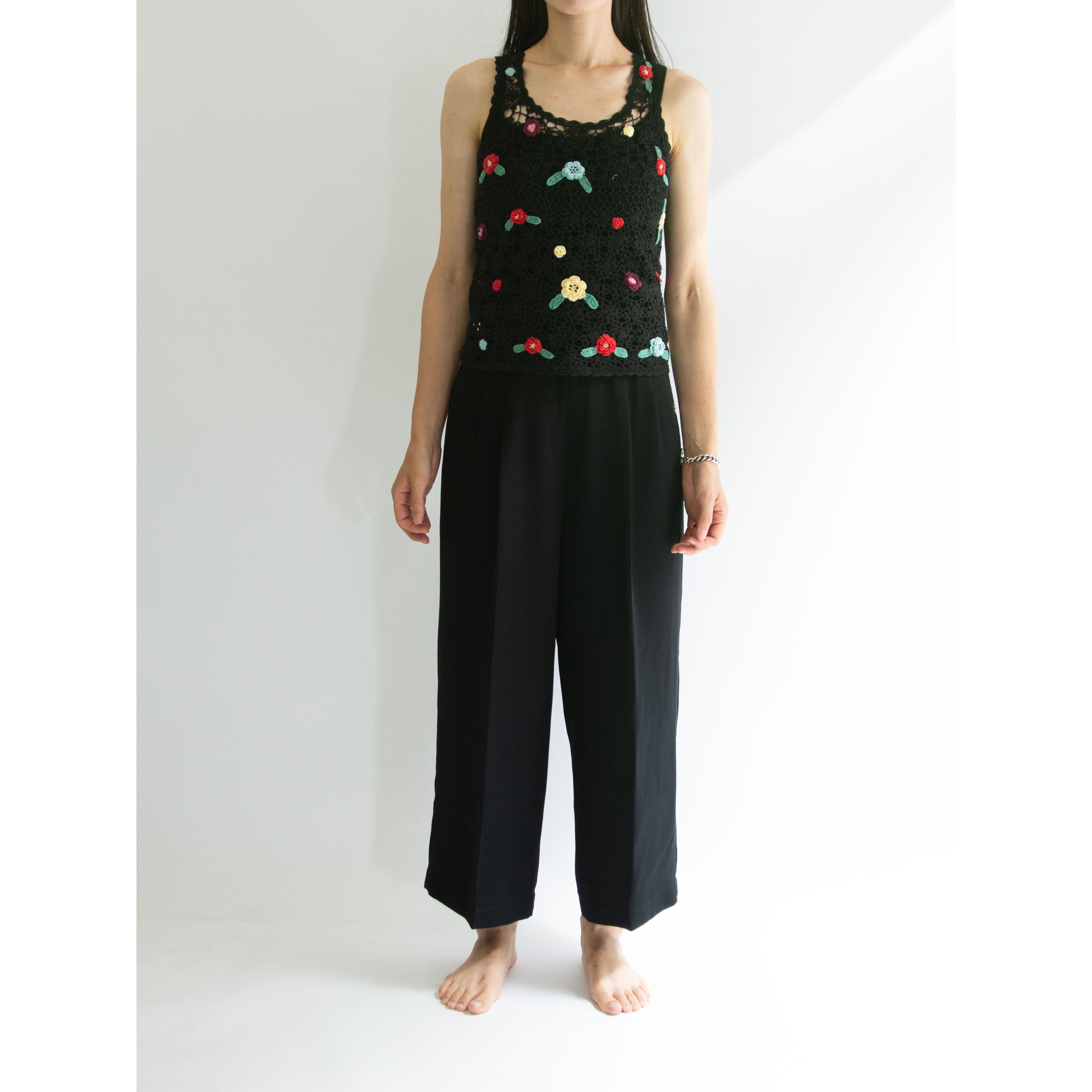 【D&G】Made in Italy Crochet Sleeveless Top Knit Vest（D&G イタリア製 ノースリーブクロシェットトップス ニットベスト）