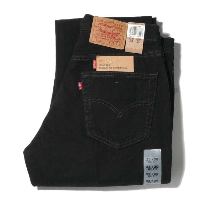 DEAD STOCK 90's~ Levi's 505 black denim pants made in CANADA [33x30]