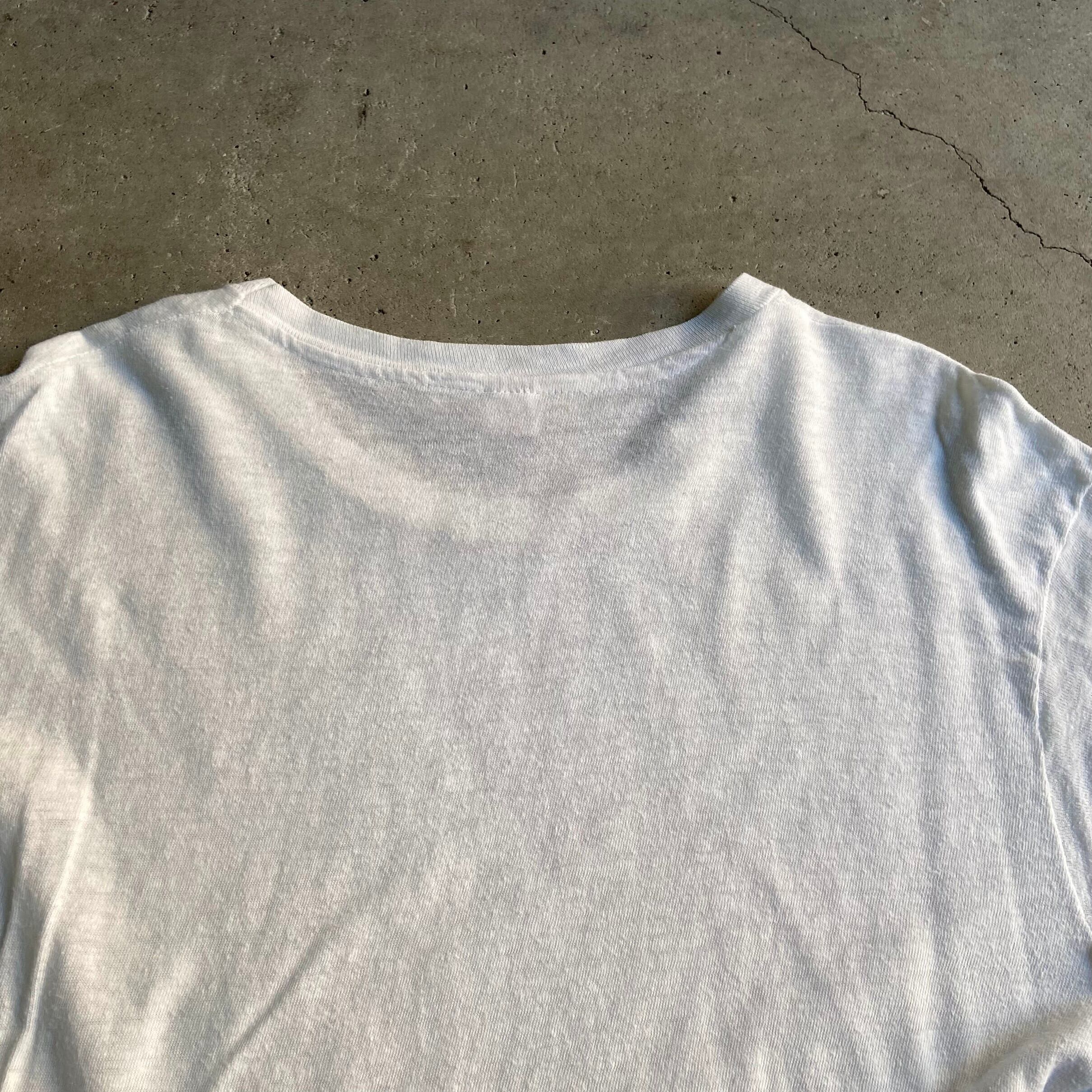 70年代 USA製 Hanes ヘインズ シングルステッチ 無地 Tシャツ メンズL