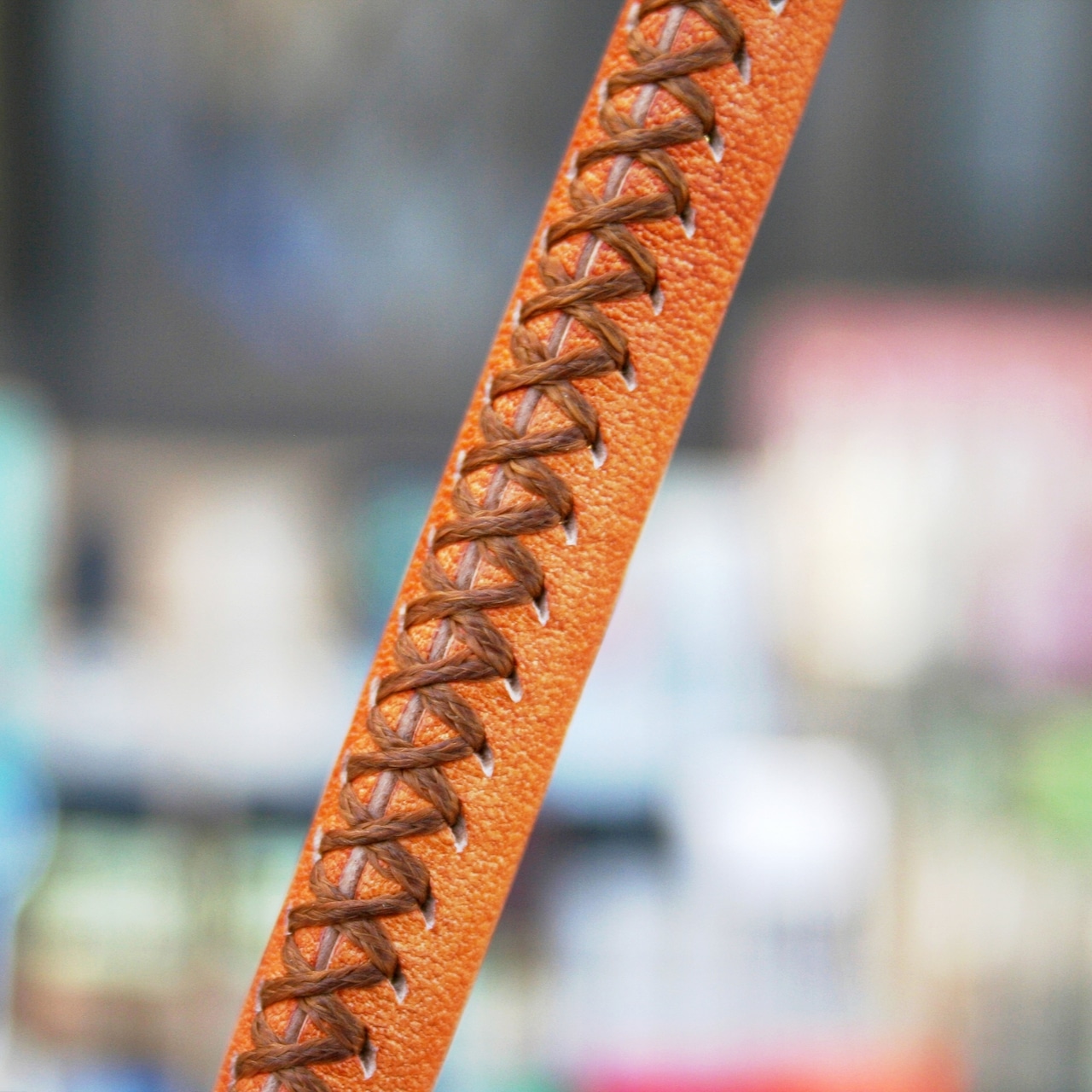 業界初! 硬度表示窓付き革軸芯ケース 【ヌメ革 オレンジ】