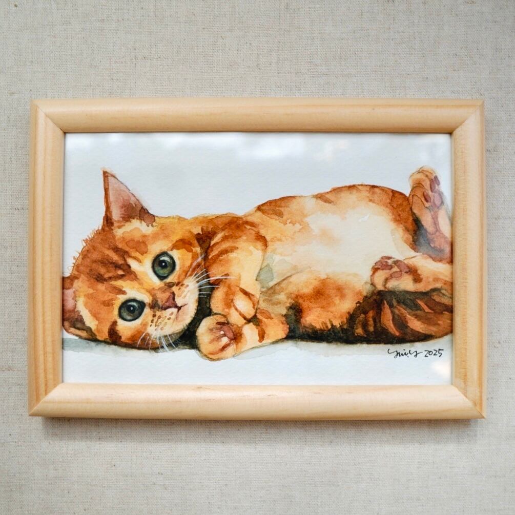 「猫とキッチン」水彩画 原画 猫の絵200 水彩画 原画｜Yahoo!フリマ（旧PayPayフリマ）