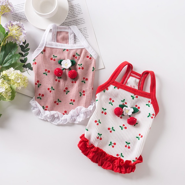 ＜2色展開＞チェリーのフリルキャミソール 0598