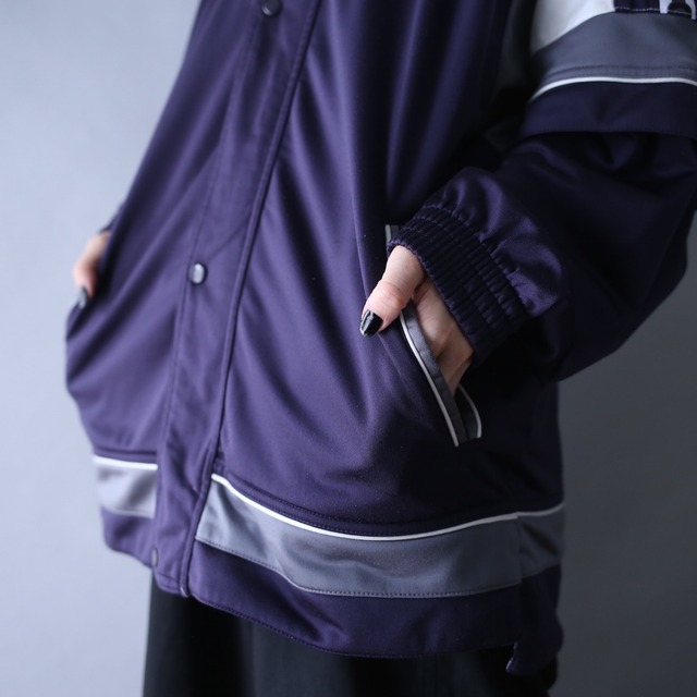 sleeve joint snap button design loose silhouette gimmick track jacket