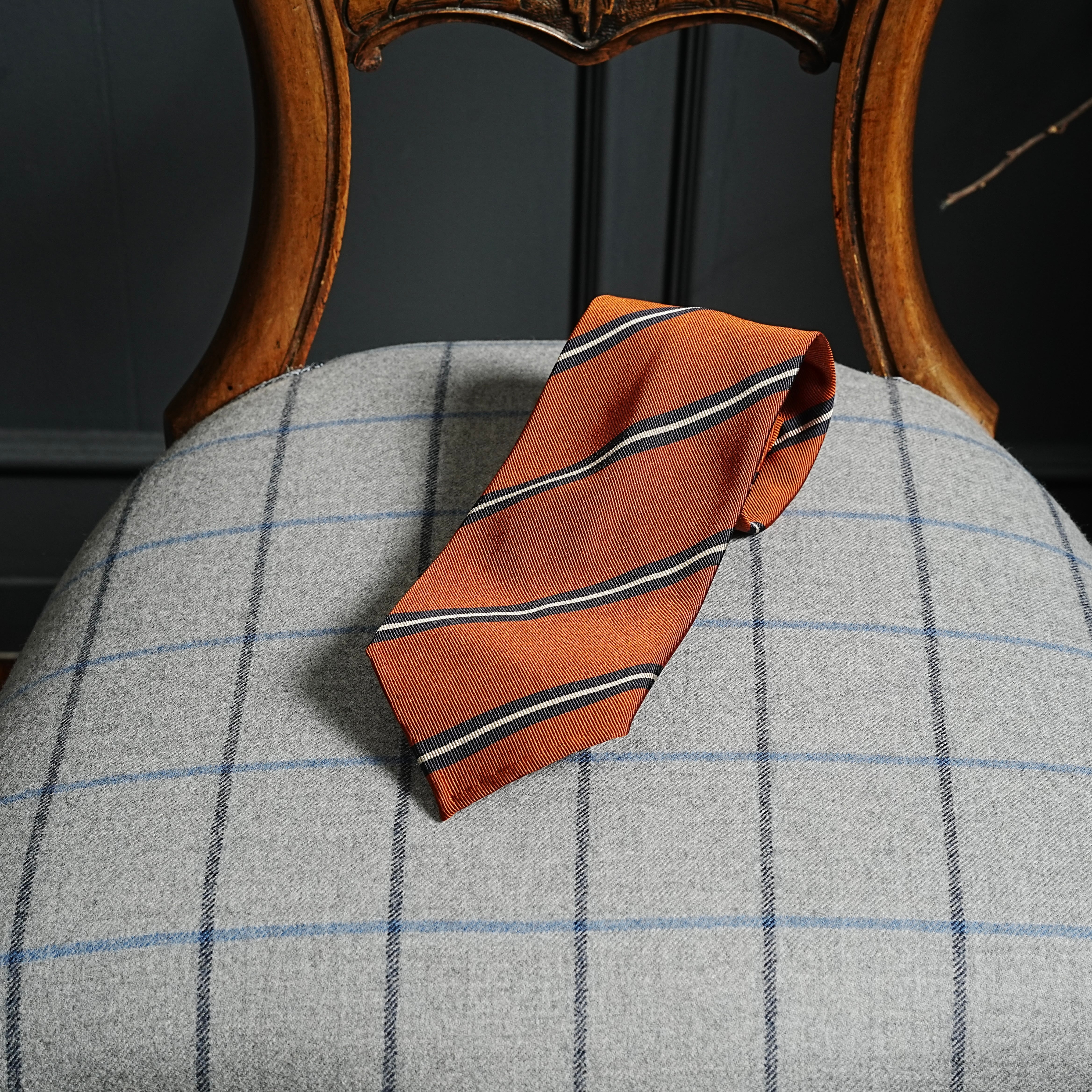 Vintage-Style Regimental Tie Orange