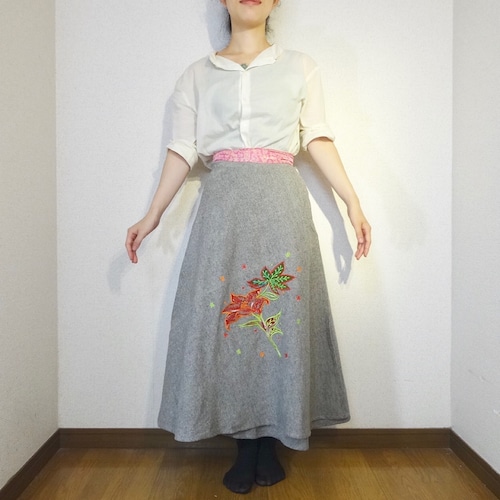 ebwg-006 刺繍コットン・サリー巻きスカート