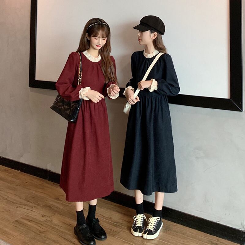 スプリングスカート ウェストスリムドレス ロング 春物 試着室33484041299