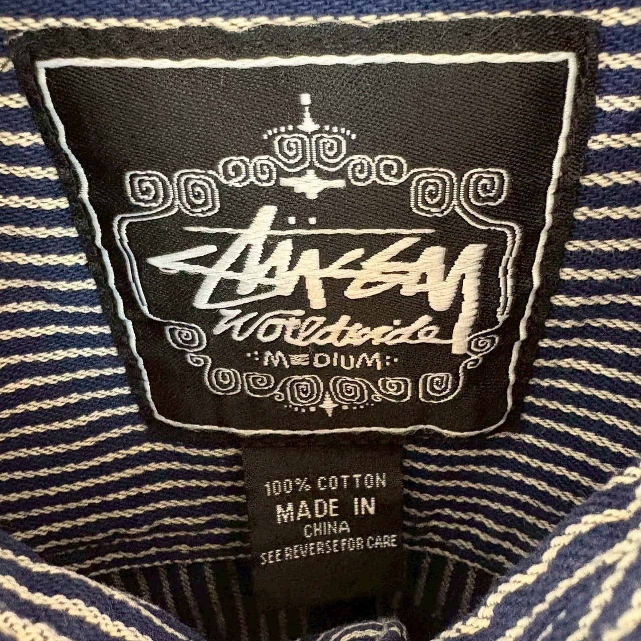 stussy ステューシー 半袖シャツ M バックロゴ 刺繍ロゴ | 古着屋SAKASHITA