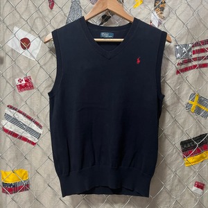 Polo by Ralph Lauren　ニットベスト　レディースS相当　紺　古着　メンズ　レディース　