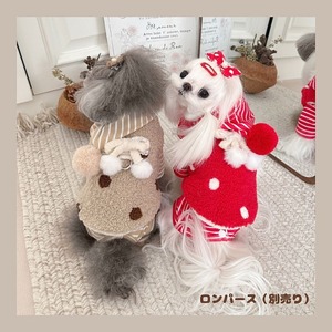 予約【№B07312】ポルカドット　ボアベストアウター　Ｄかん付き（帽子：オプション）