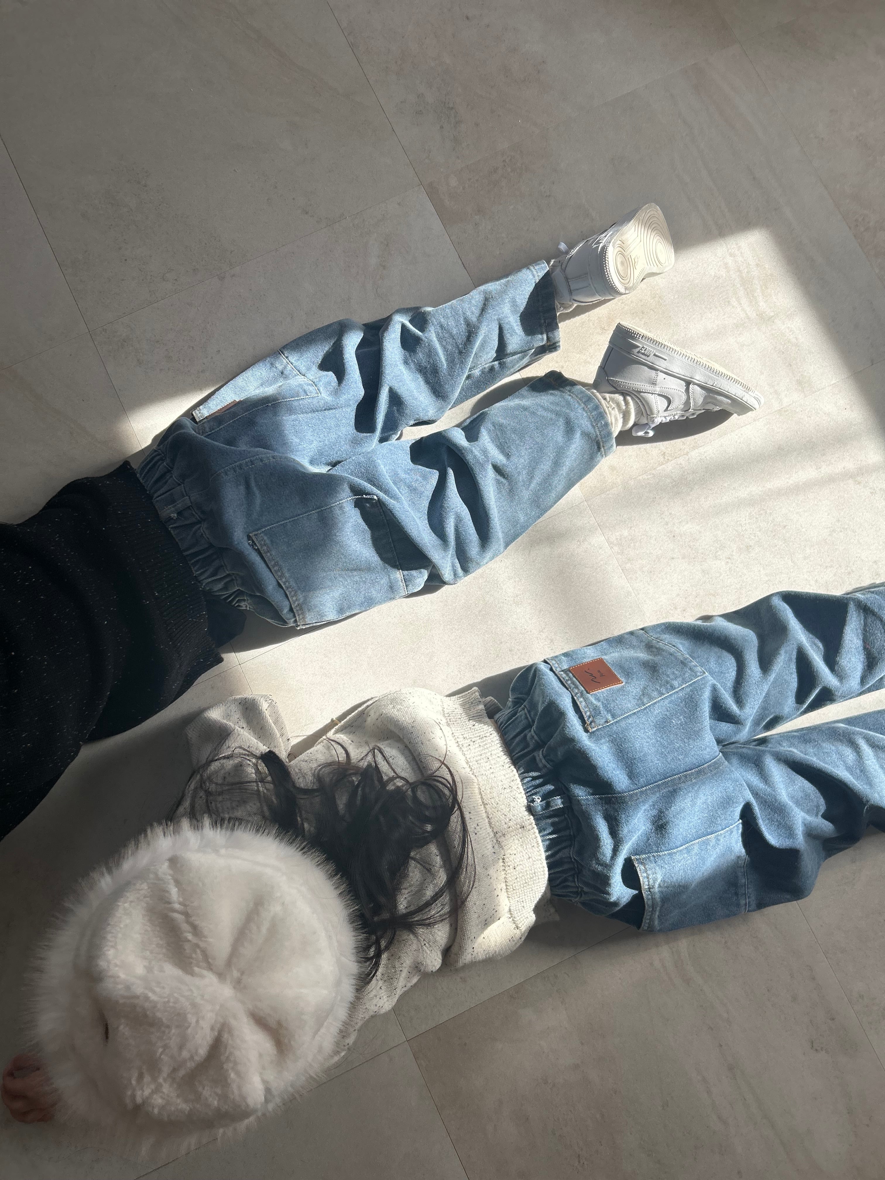 即納】ポケットデニム ゆったり デニムパンツ 80-130 キッズ 子供服