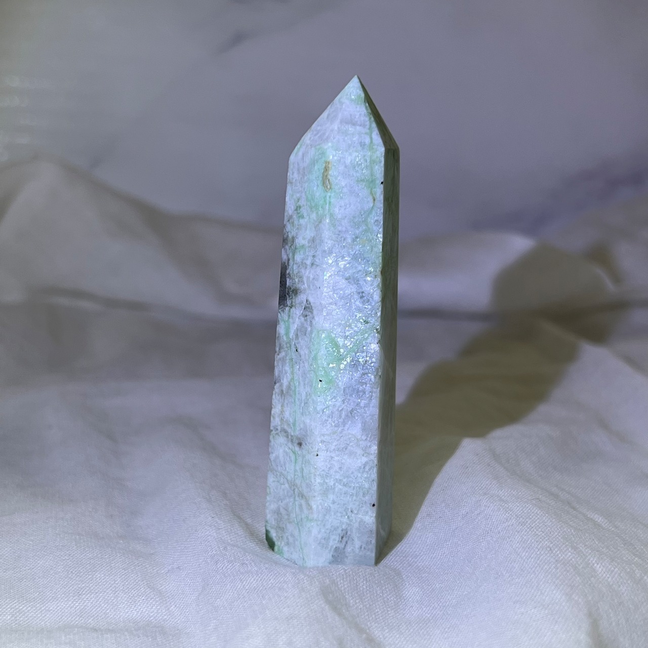 ガーニエライト タワー5*グリーンムーンストーン*ポイント*天然石インテリア*パワーストーン*天然石置き物