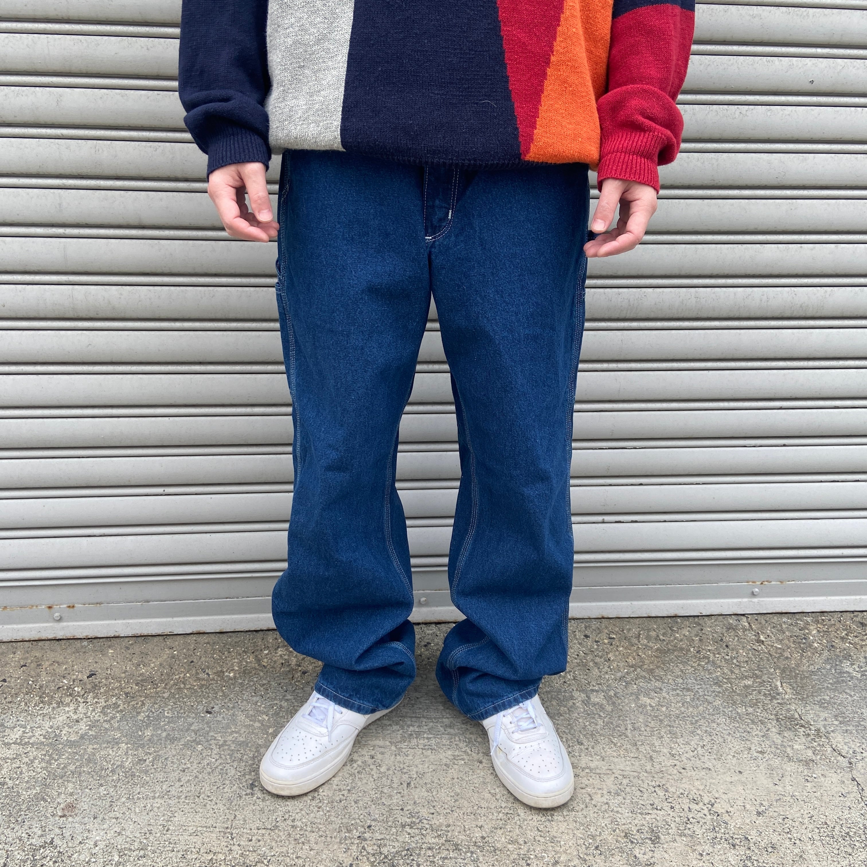 送料無料』carhartt デニムペインターパンツ ワイドデニム 濃色 W32L32 