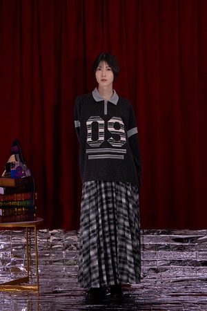 Nora Lily / ノラリリー LS Numbering Polo Shirt/ ブラック