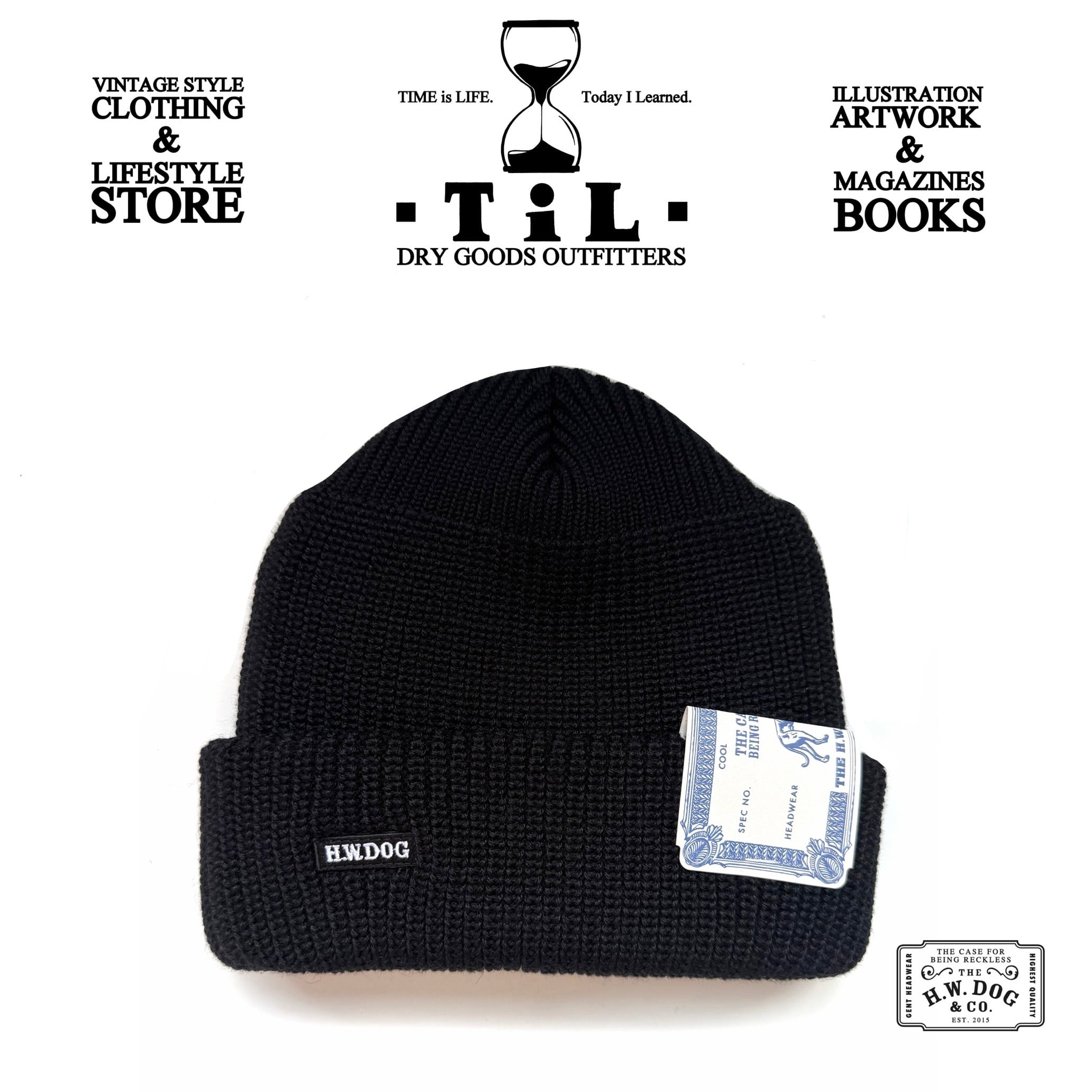 THE H.W.DOG&CO VINTAGE DENIM ROLL CAP - Black- ブラック D-00940
