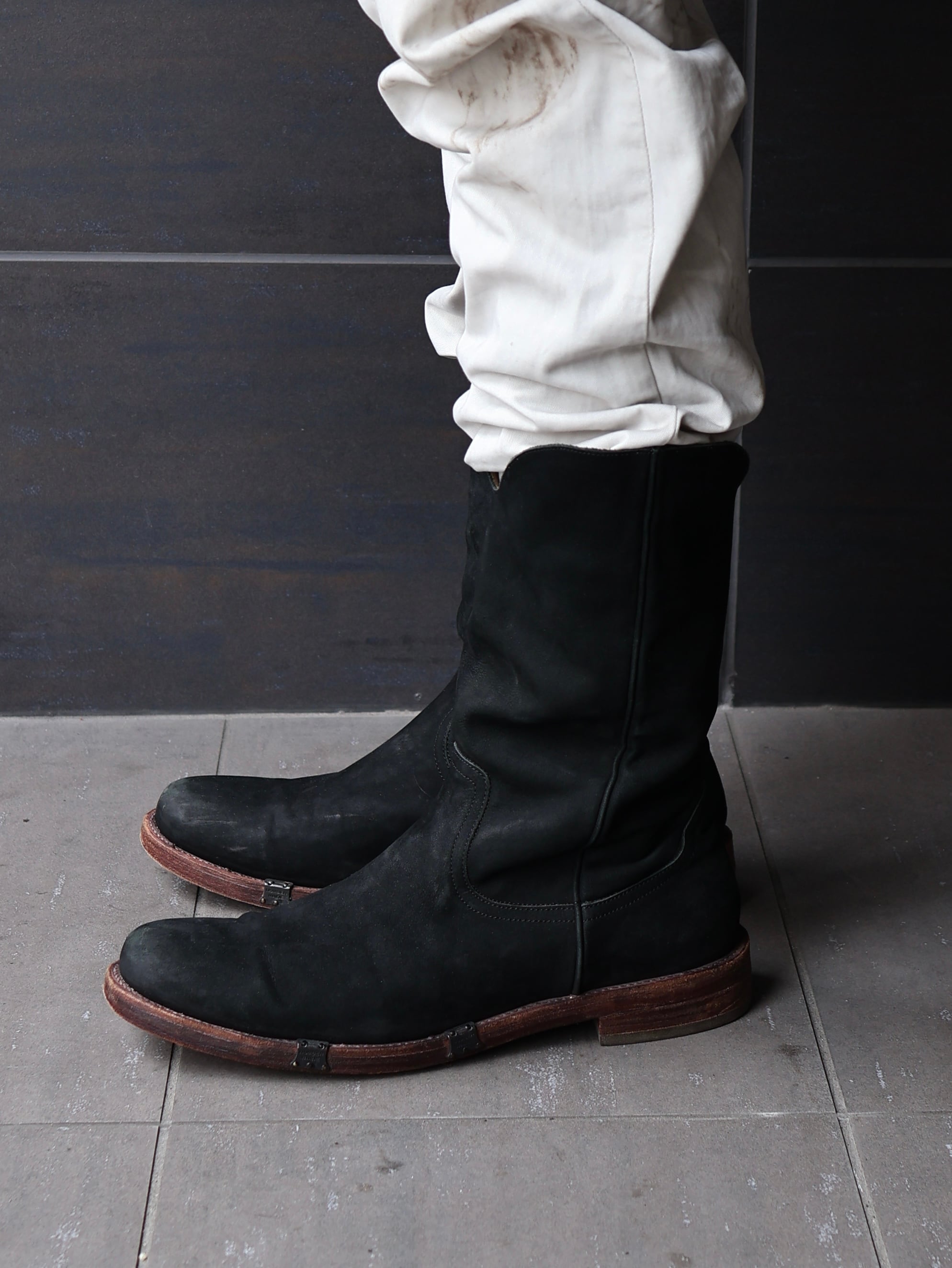 number (n)ine】suede western leather boots | blendmarket