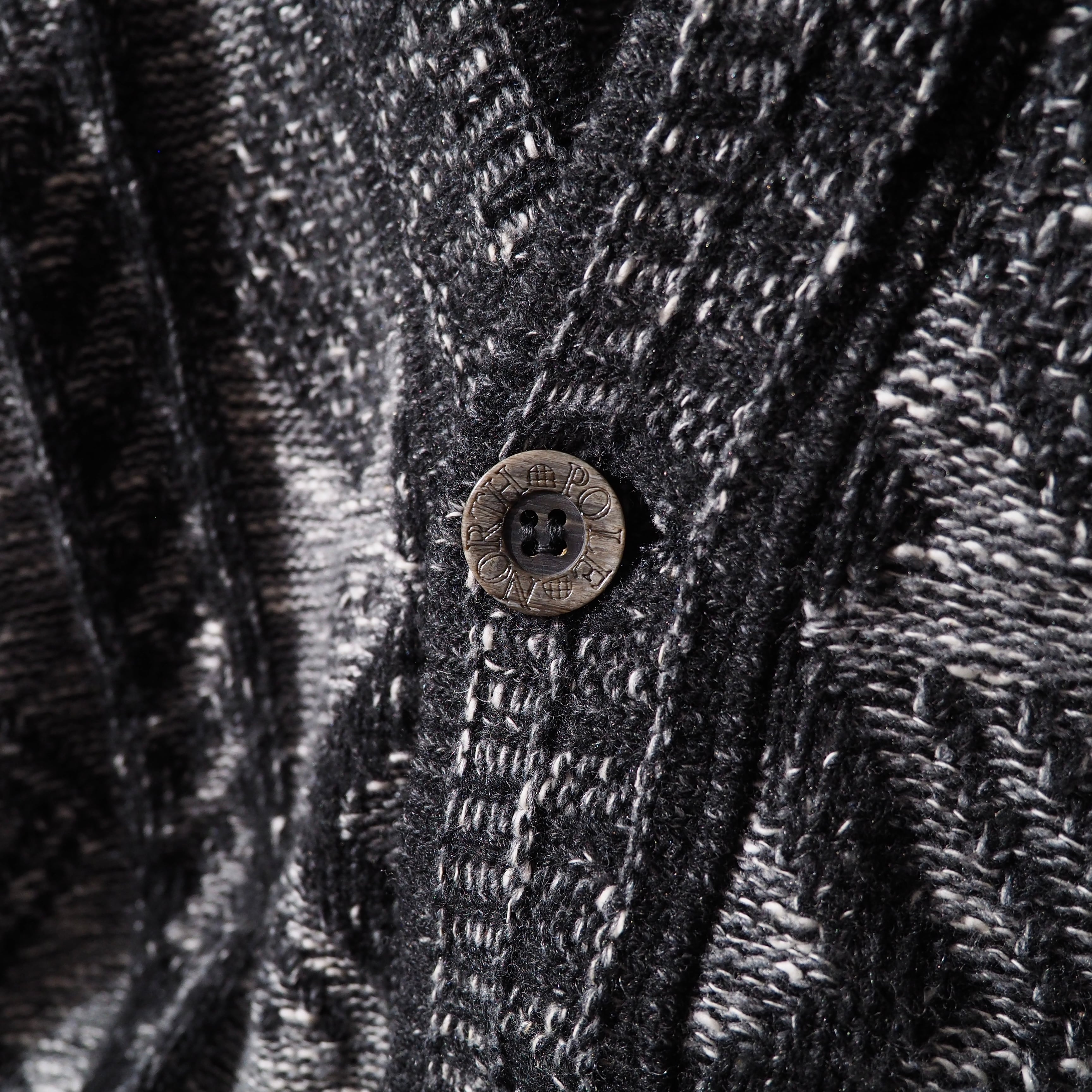 1990s " NORTH POLE " Zigzag pattern weaving vintage loose knit cardigan (made in Italy)