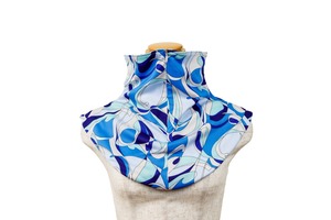 コリエ　ポケット付きつけ襟＜シャルム柄/ブルー