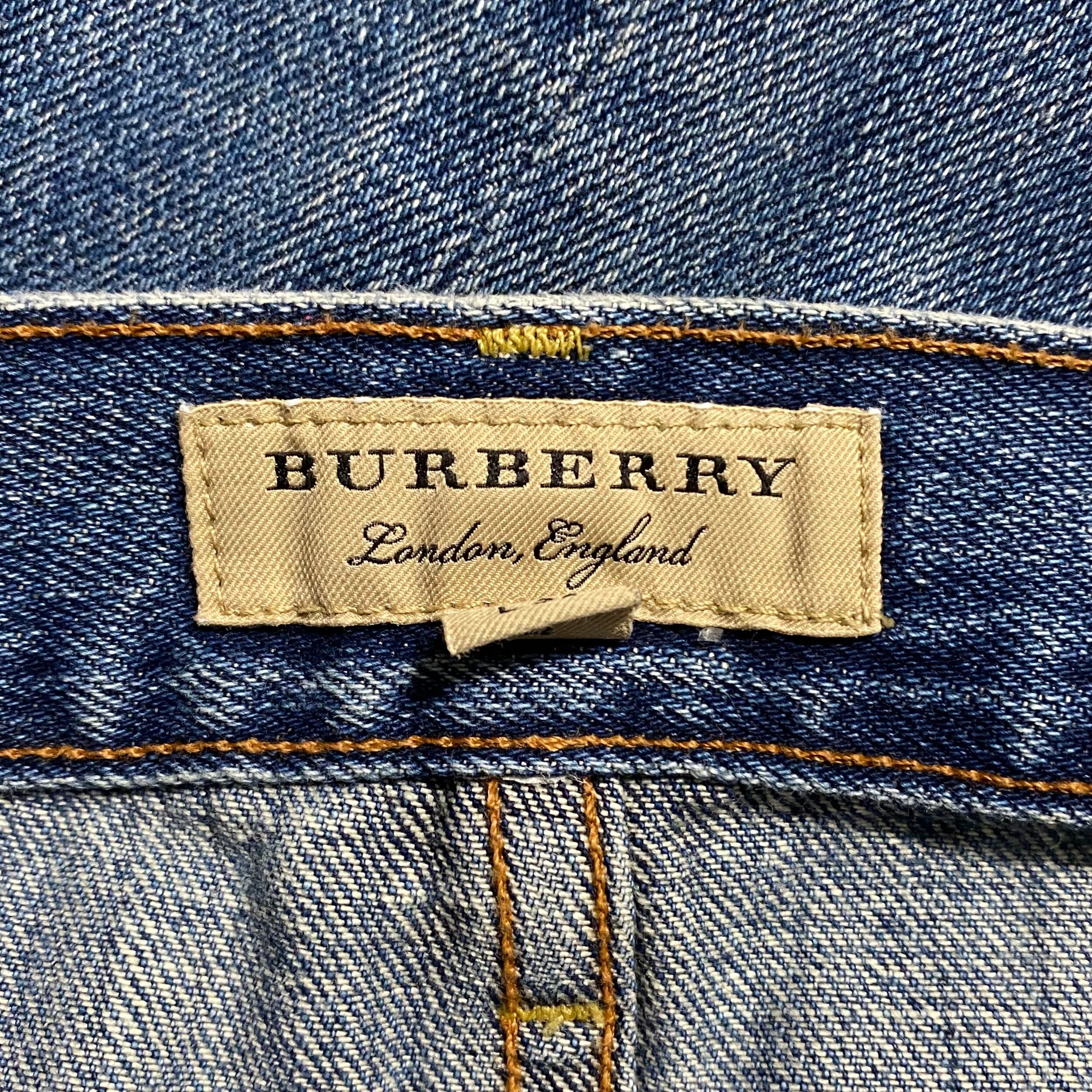 BURBERRY LONDON ENGLAND logo print denim pants | NOIR ONLINE