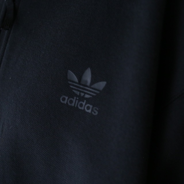 "adidas" black oner-tone double zip-up over silhouette jacket