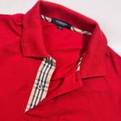 BURBERRY LONDON バーバリーロンドン 鹿の子 半袖 ポロシャツ サイズ M /レッド系 メンズ 三陽商会