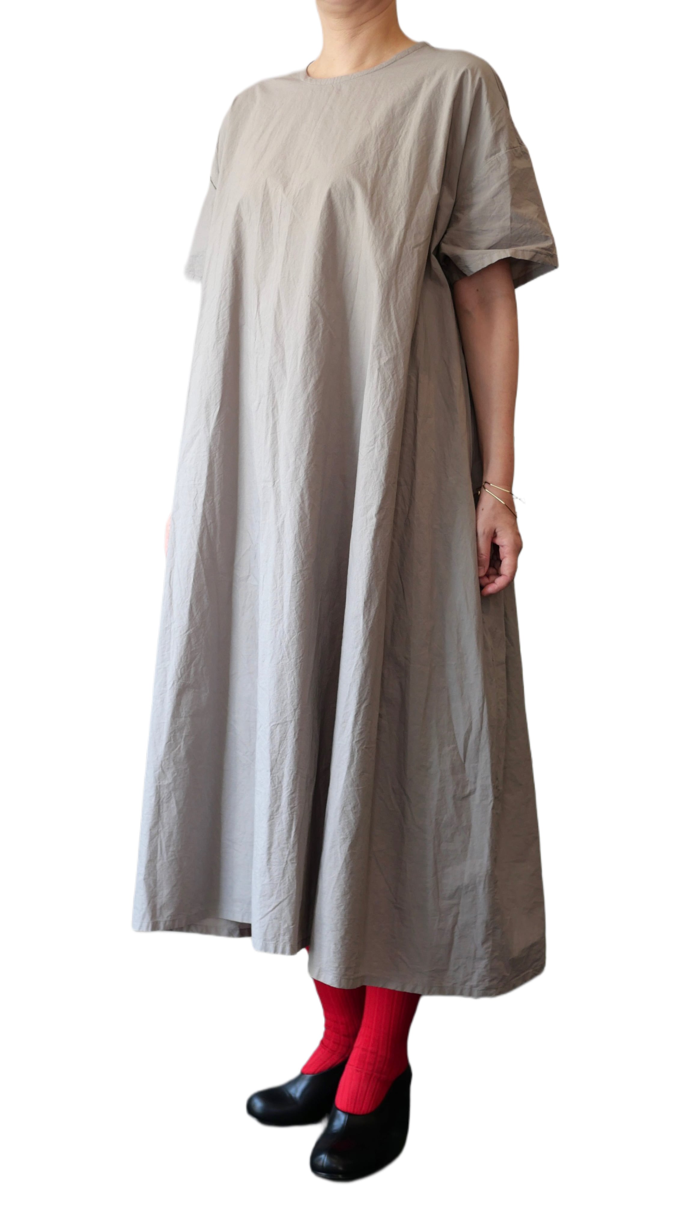 R&D.M.Co- no.6855d GARMENT DYE BUGGY DRESS Gray | Cieloazulmat 