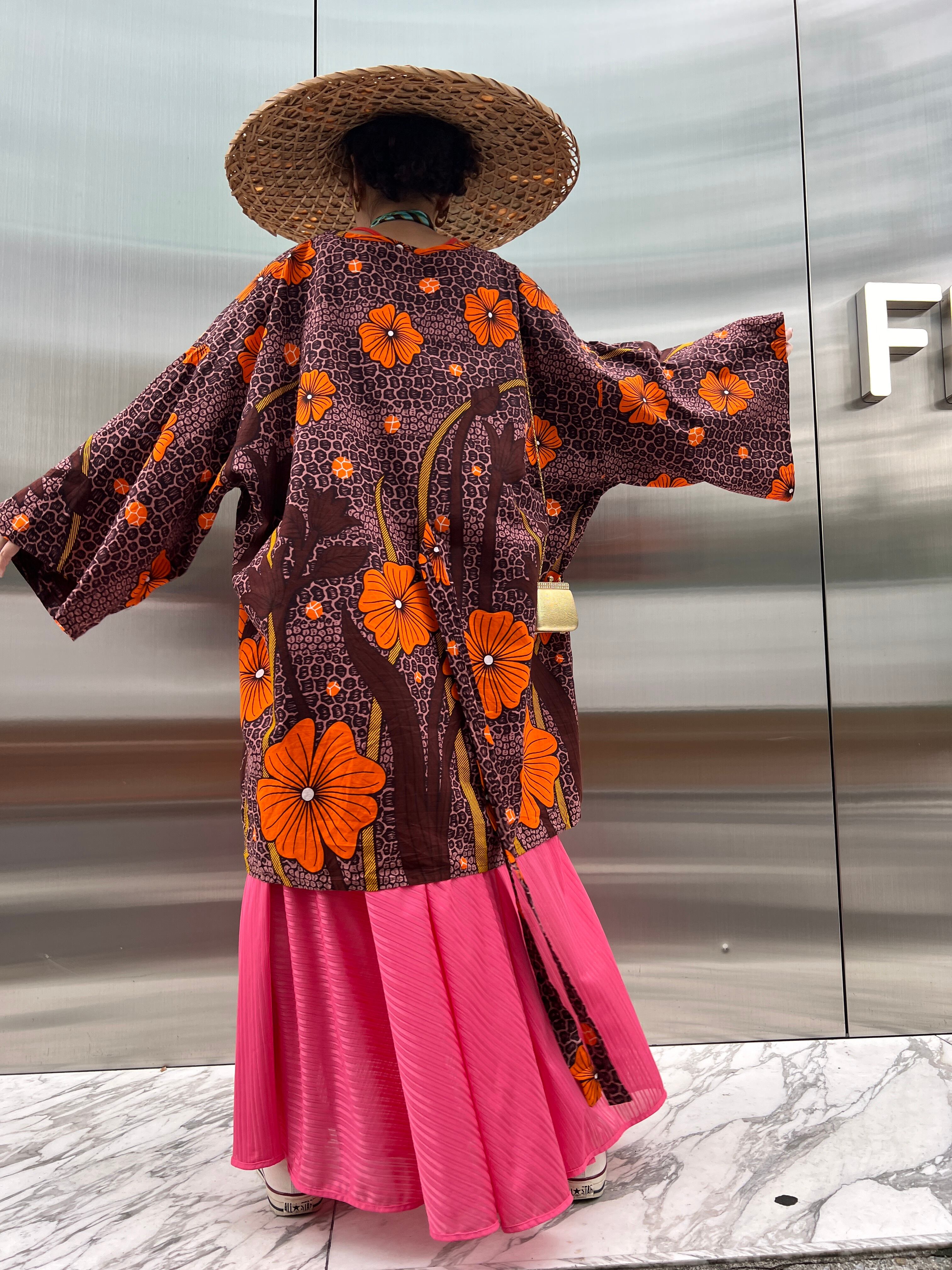 Vintage africanbatik big size floral cotton Jacket