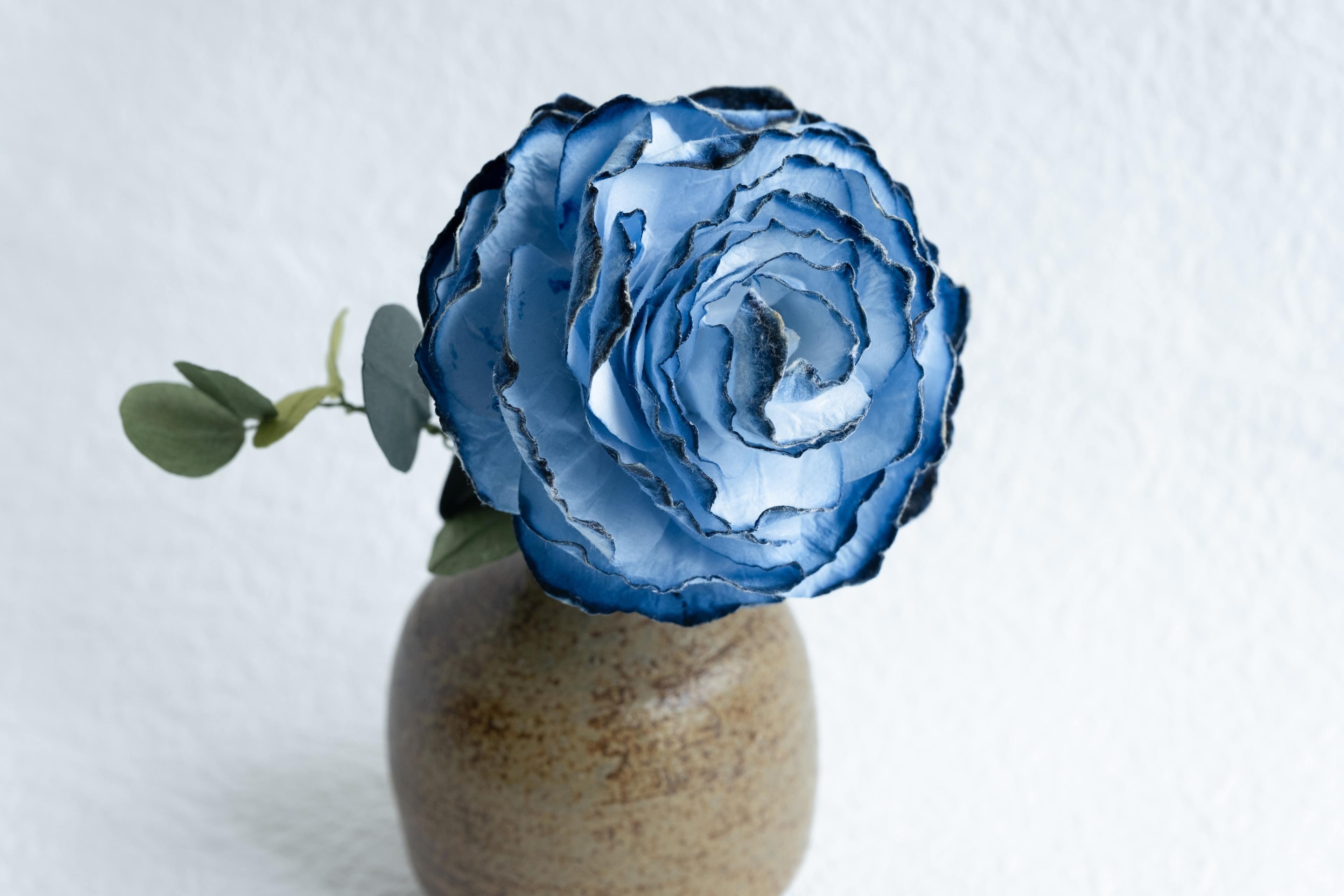 送料無料】【新シリーズ】和紙の花ディフューザー「花笑み」 蒼