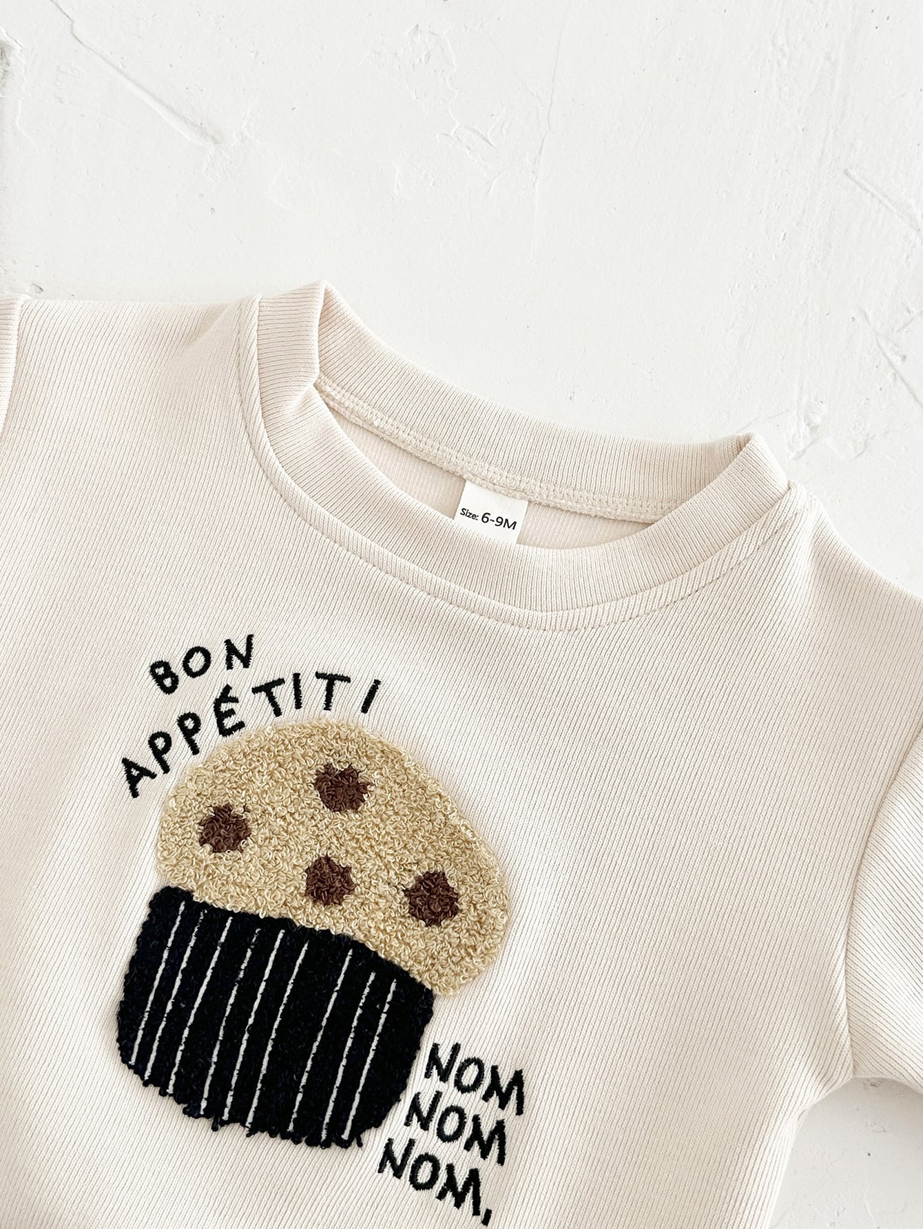 さがら刺繍トレーナー×ボーダーレギンス　セットアップ