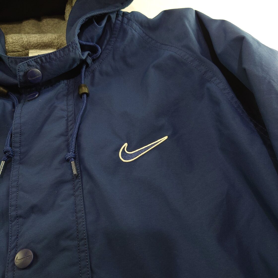 90~00s】NIKE ナイキ ナイロンジャケット フード付 ビッグスウッシュ 