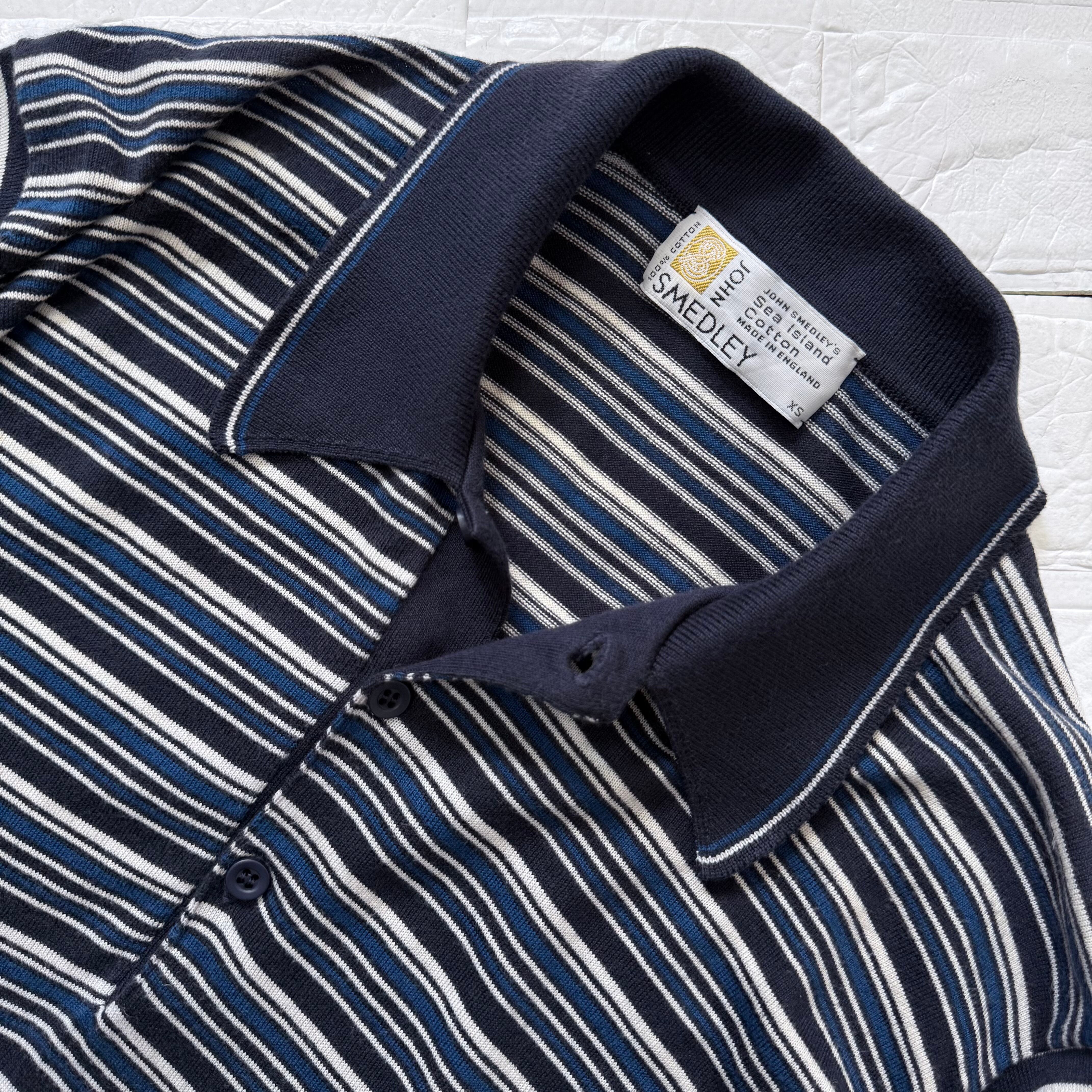 JOHN SMEDLEY 旧タグ シーアイランドコットン マルチボーダー 半袖