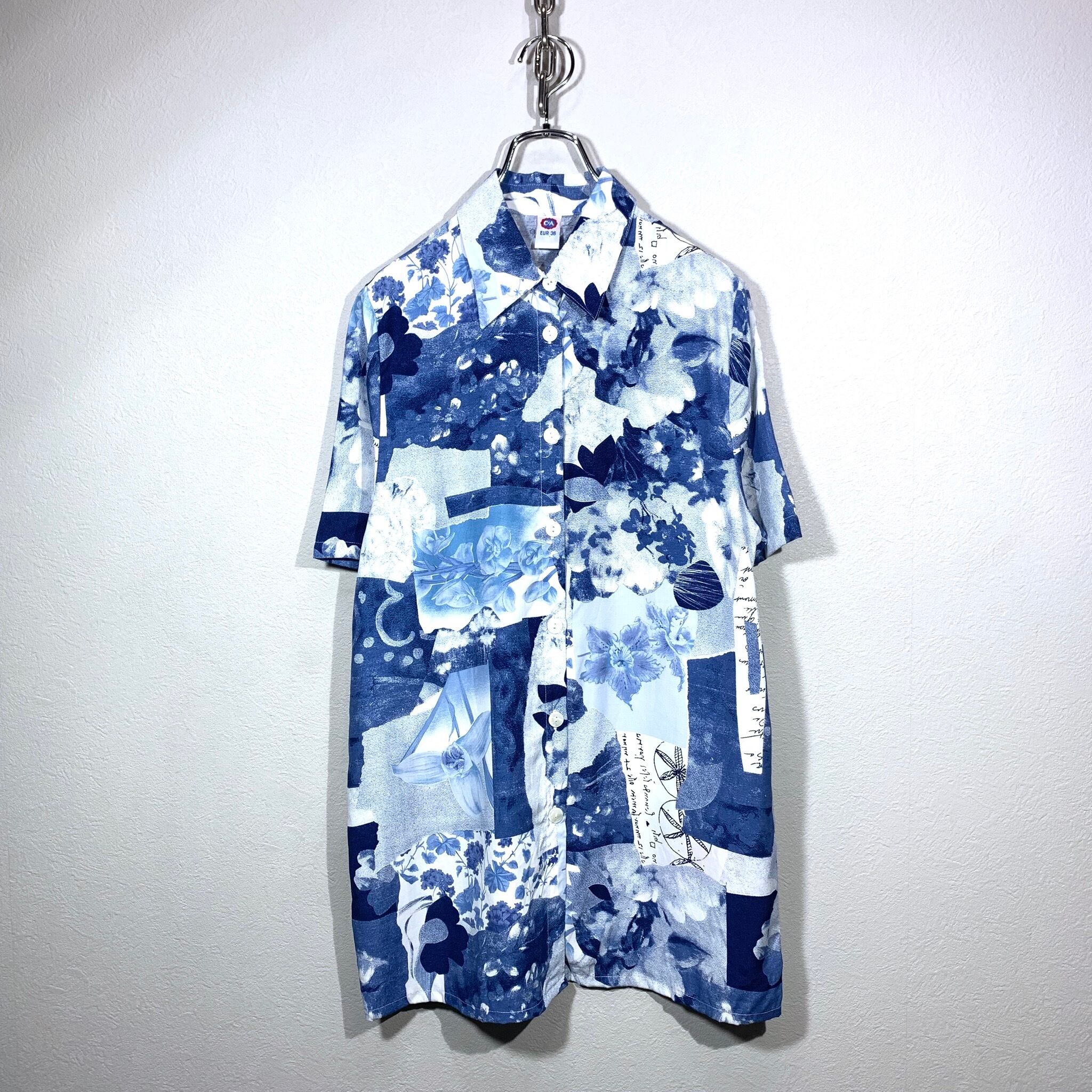 総柄 アロハシャツ ボタニカル柄 アシンメトリー ハワイ製 | 古着屋 KafuCa