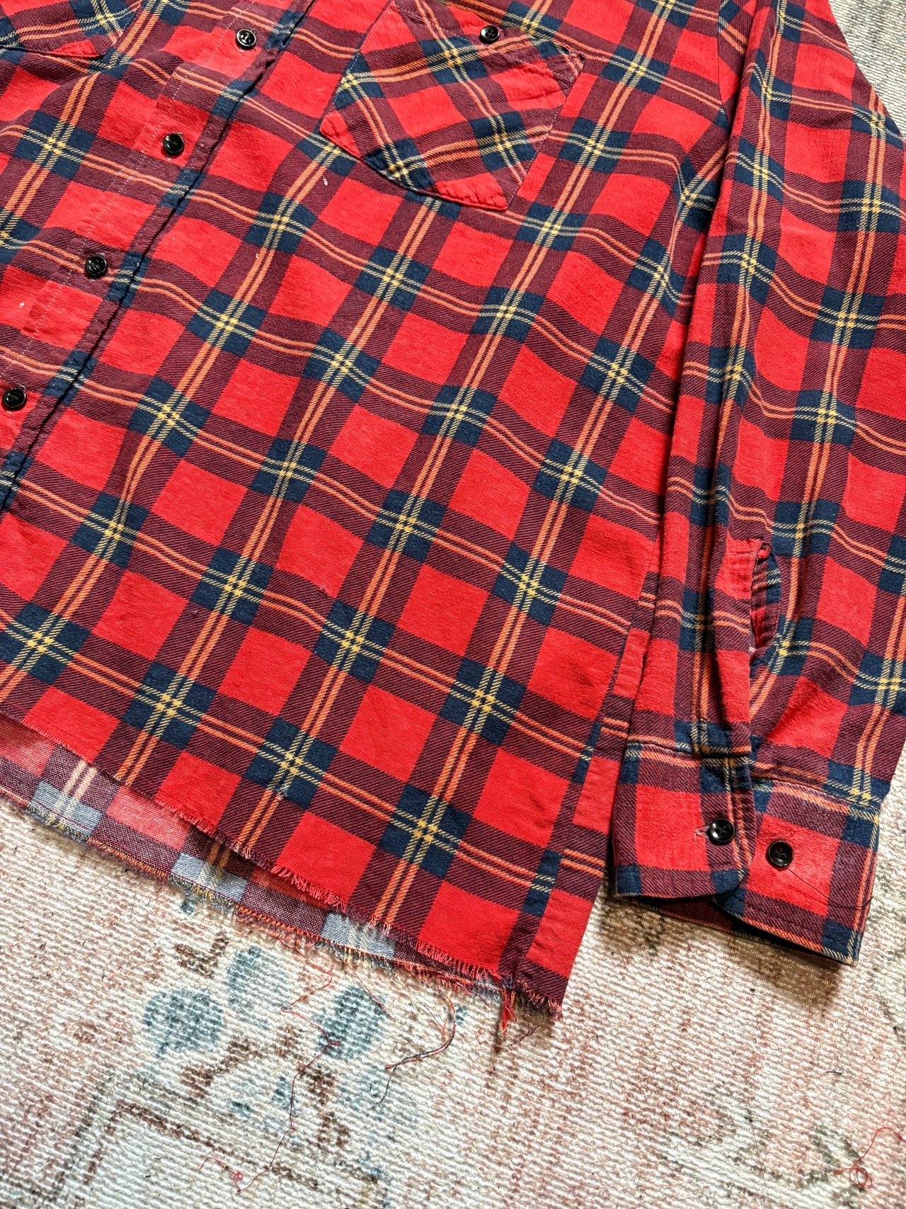 80~90s / USA製 / AMERICAN EDITION / print flannel / REMAKE