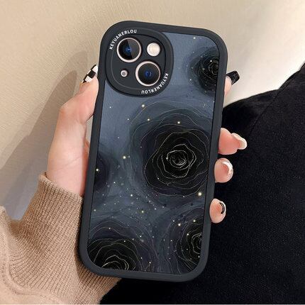 かりめろ ♩♩　 花柄 iPhoneケース ブラック 楽天市場】【本日限定！ポイント2倍！！お客様高評価！！翌日