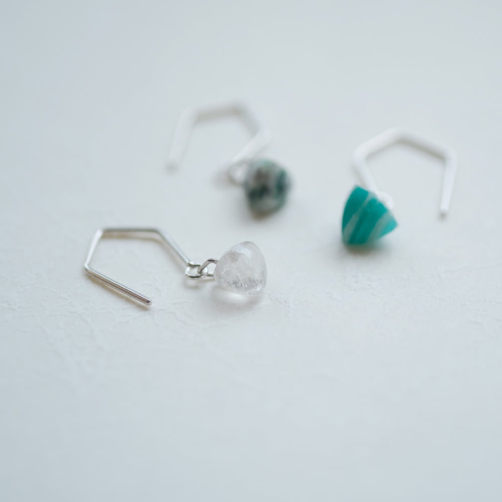 水晶ピアスチャーム☆シルバー925ハンドメイド天然石 水晶 天然石 フック ピアス シルバー925 | クラウドジュエリー(Cloud