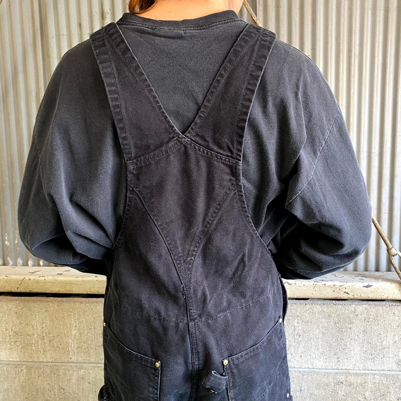 90年代 USA製 Carhartt カーハート ダック地 オーバーオール ダブルニー メンズW34 古着 ブラック 黒 キルティングライナー  裾ジップ 90s ビンテージ ヴィンテージ【オーバーオール】 | cave 古着屋【公式】古着通販サイト