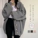 ニットカーディガン レディース 秋 冬 春 ボリューム袖 きれいめ アウター 羽織 パフスリーブ ニット 前開き ドルマン 厚手 暖かい ゆったり カジュアル