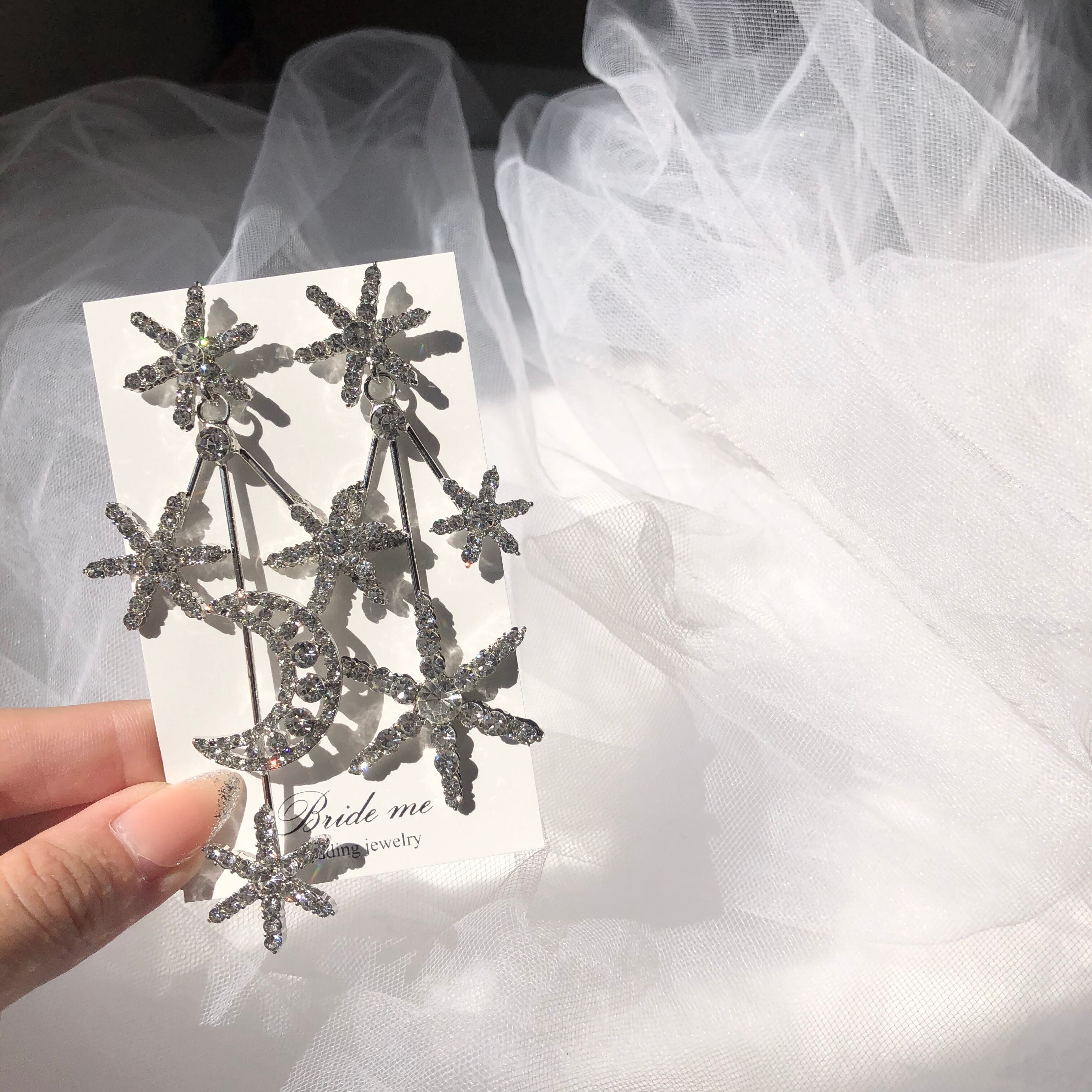 【ST-32】ブライダル スター モチーフ ピアス(レンタル)