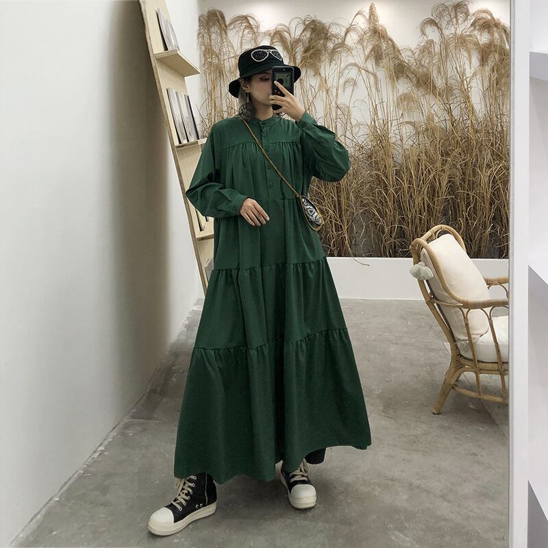 ラージサイズファットmmルーズ長袖ワンピース春秋ロングワンピース膝上気質aラインスカート2020人気スカート ラブタオタオダレンハウス78389974501