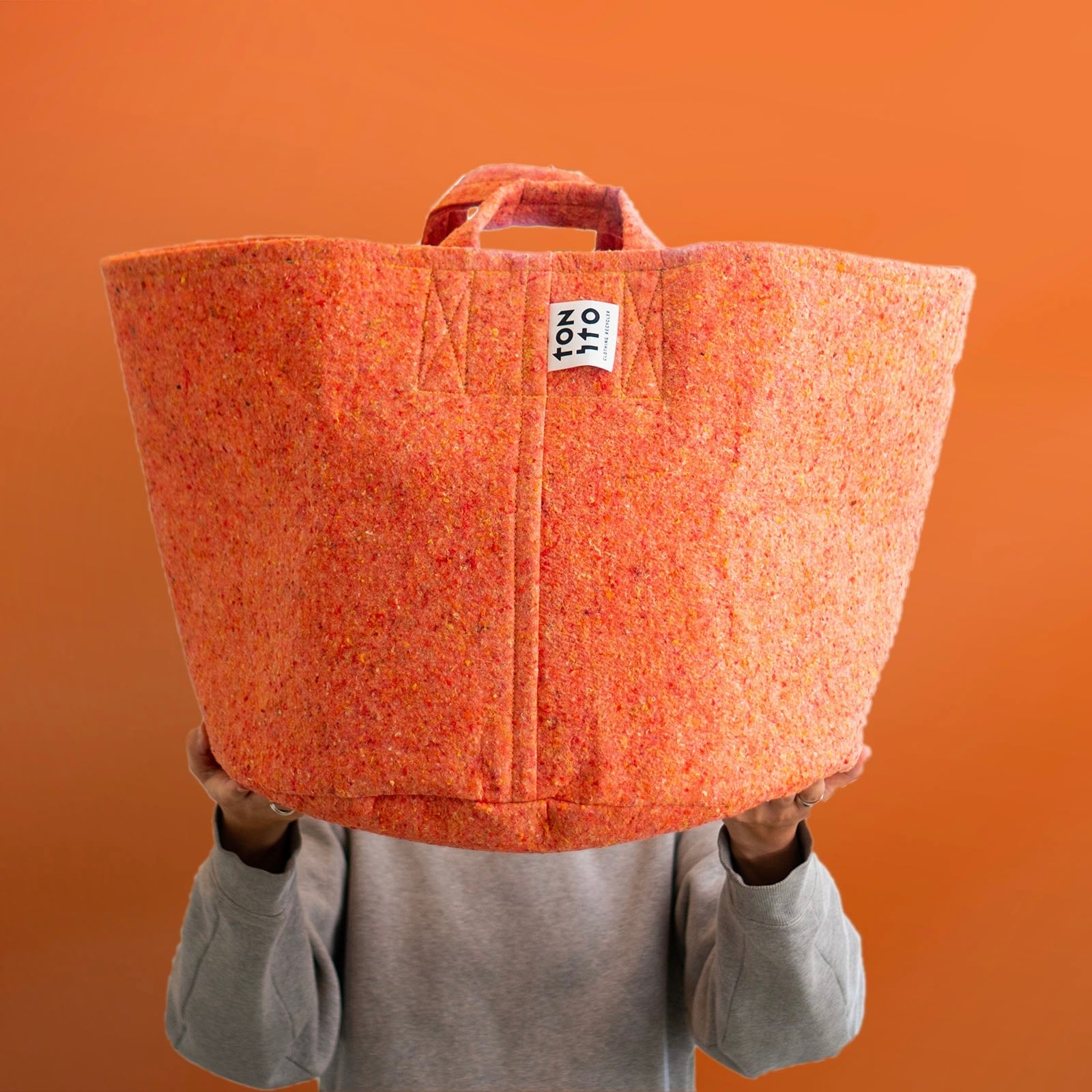 FELT POT TOTE - XL size - [ 3色 ] 収納 フェルトラウンドバスケット